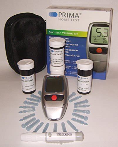 Prima Home Test 3 in 1 Cholesterol,Triglycerides,Glucose Complete Self Testing Kit by Prima ...