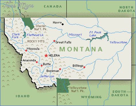 MONTANA MAP WITH CITIES AND TOWNS - ToursMaps.com