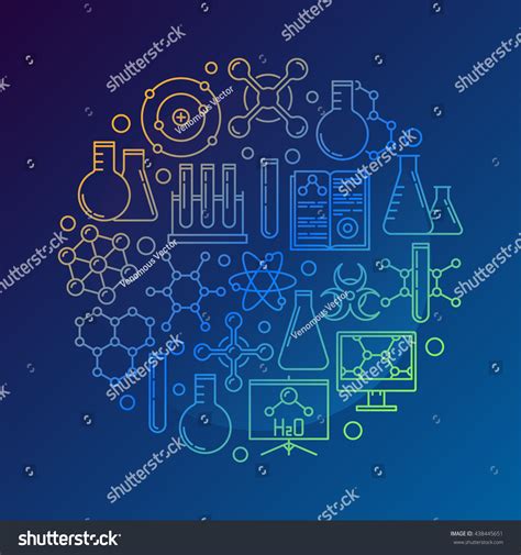 Chemistry Concept Symbol On Blue Background Stock Vector 438445651 ...