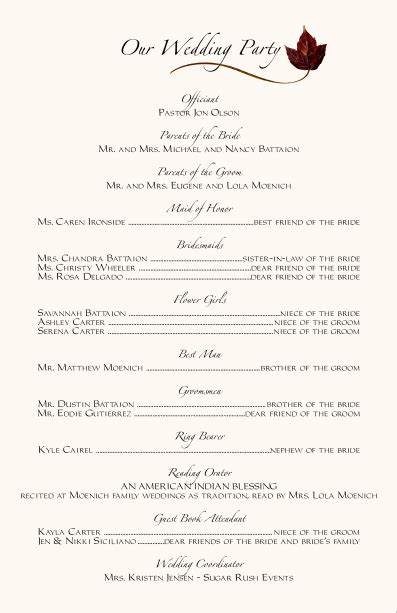 Jess wedding program? | Wedding reception program, Wedding programs ...