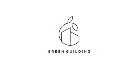 Green building logo design with creative line style Premium Vector 10994829 Vector Art at Vecteezy