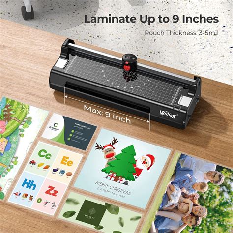 Laminator Machine, Willing A4 Laminator with 20 Laminating Pouches A4 ...