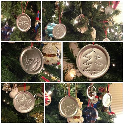 "Punched Tin" Ornaments from Recycled Canning Jar Lids - Frugal Upstate