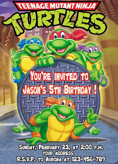 Ninja Turtle Invitation Template