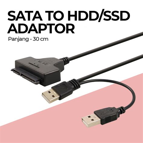 Kebidu Kabel SATA to USB 2.0 HDD/SSD Adaptor - CC00173 - Black - JakartaNotebook.com