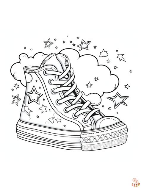 Безплатни страници за оцветяване на Converse за деца и възрастни