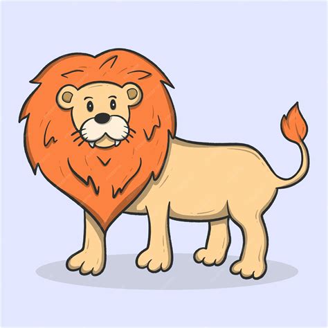 Premium Vector | Cartoon illustration of a cute lion with a big mane ...