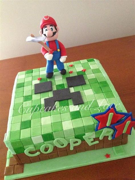 Mario mine craft - Decorated Cake by Kelli Maree - CakesDecor