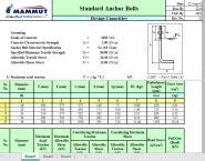 Standard Anchor Bolts Design Capacities - Excel Sheets