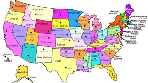 Map Of The Us Labelled