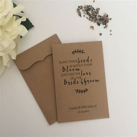 10 'Let Love Grow' Double Sided Wedding Favour Seed Packet Envelopes ...