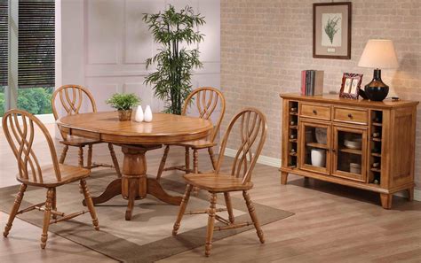 Missouri Rustic Oak Single Pedestal Dining Room Set from ECI Furniture ...