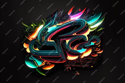 Premium AI Image | A colorful wallpaper with a neon light and the word ...