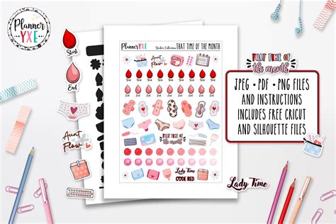 Period Tracker Sticker Sheet Printable, INSTANT DOWNLOAD, Printable ...