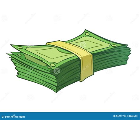 Stack Of Money Stock Illustration - Image: 56217774