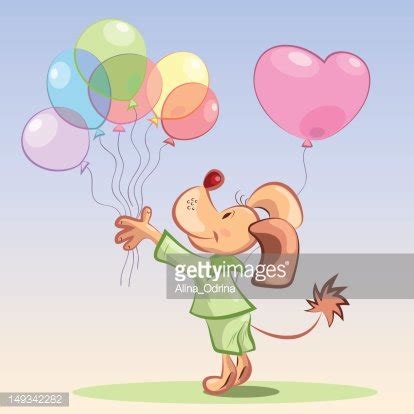 Dog With Balloons Stock Clipart | Royalty-Free | FreeImages