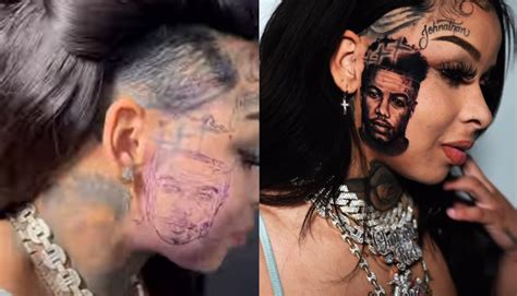 The Source |Chrisean Rock Tattoos Blueface's Face on Her Face