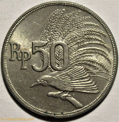 Indonesia - 50 Rupiah 1971, Bird of Paradise - Coins - World - India