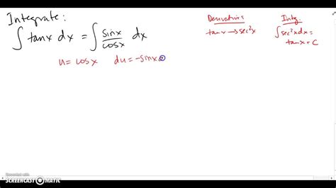 Integral tanx dx - YouTube