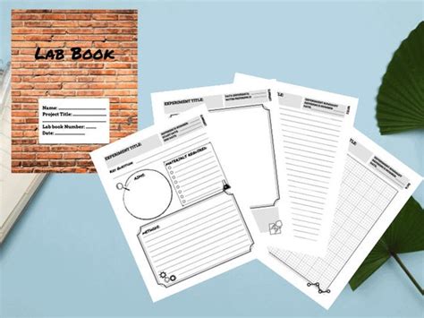 Lab Book Template Laboratory Journal Notebook Brick PDF | Etsy