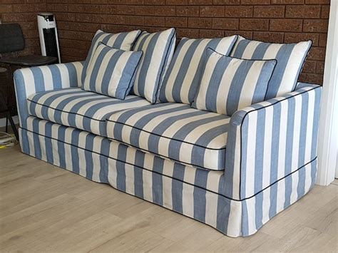 Blue And White Striped Sofa Slipcover - Sofa Design Ideas