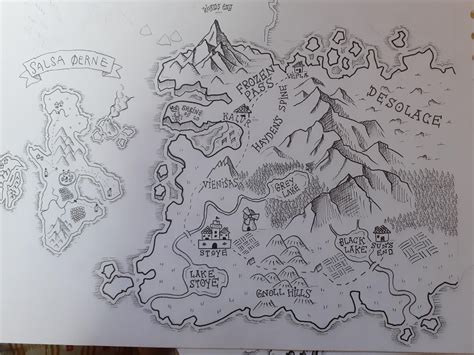 Fantasy map sketch. : r/mapmaking