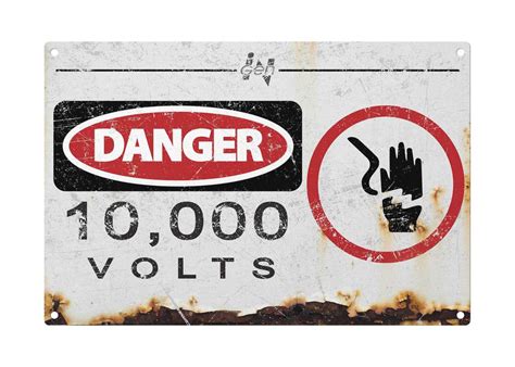 Jurassic Park: Danger 10000 Volts Metal Sign