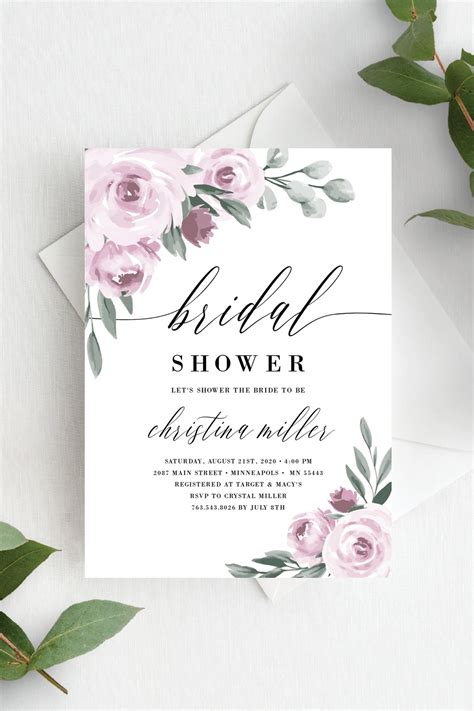 Bridal Shower Invitation Template Editable Invite Template | Etsy