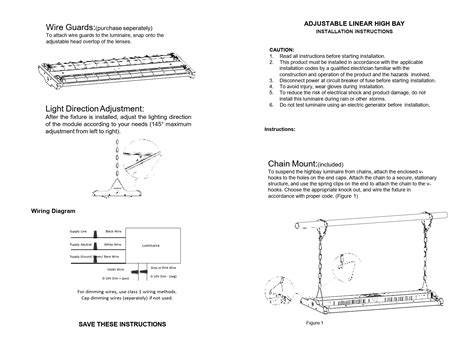 Adjustable Linear High Bay Installation Instructions | Warehouse ...