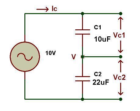 Capacitive Voltage Divider | Voltage Distribution in Capacitors