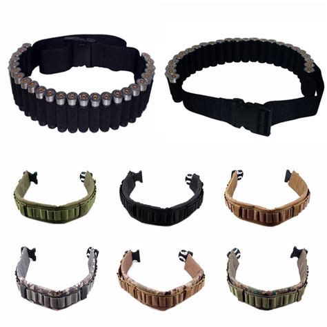 Tactical Cartridge Belt Outdoor Hunting Waist Belt 25 Shotgun Shell ...