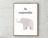 Elephant Art Instant Downloadpositive Quotes for Children Be - Etsy