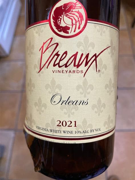 2021 Breaux Vineyards Vidal Blanc Orleans, USA, Virginia - CellarTracker