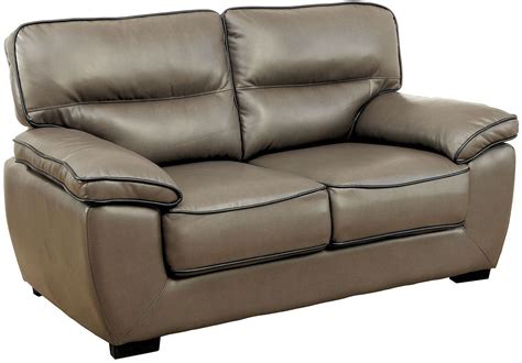 Lennox Gray Shined Faux Leather Loveseat from Furniture of America | Coleman Furniture