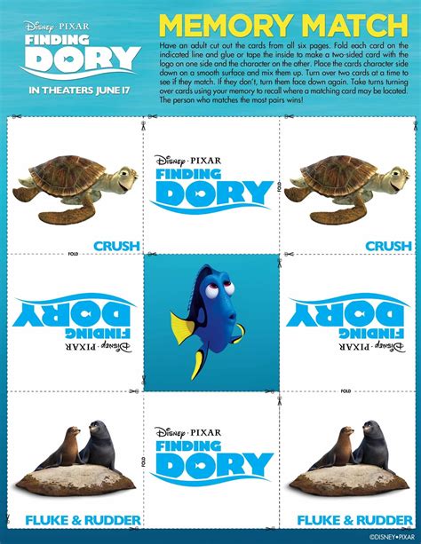 Activity Sheets, Memory Game & Coloring Pages de #FindingDory ...