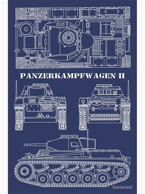 "Panzer II 2 Tank German WW2 Light Tanks Blueprints Diagram Gift ...