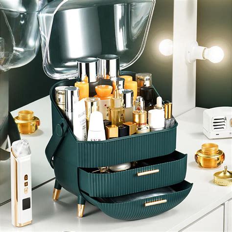 Green Makeup Storage Cosmetis Organiser Box