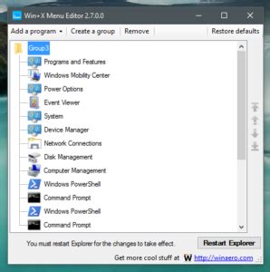 Rename Win+X Menu Shortcuts in Windows 10