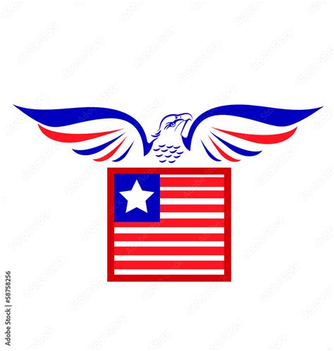 Vector of bald Eagle and flag icon vector Stock Vector | Adobe Stock