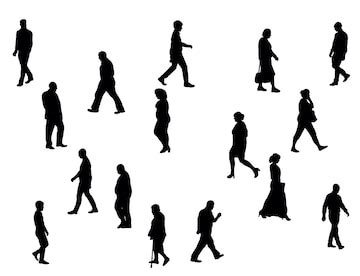 Premium Vector | Silhouette of people collection set of silhouettes of walking people vector