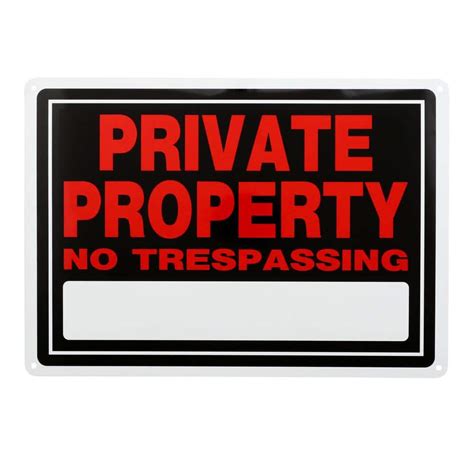 Everbilt 10 in. x 14 in. Aluminum Private Property Sign 31074 - The Home Depot