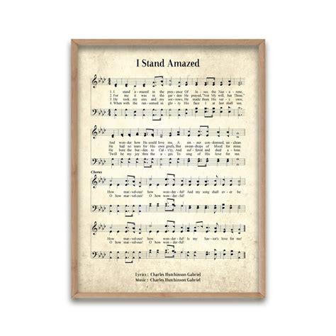 I Stand Amazed Vintage Hymn Wall Art Print Biblical Sheet - Etsy