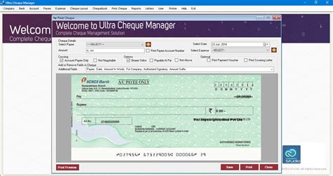 Desktop Cheque Manager, Cheque Printing Software