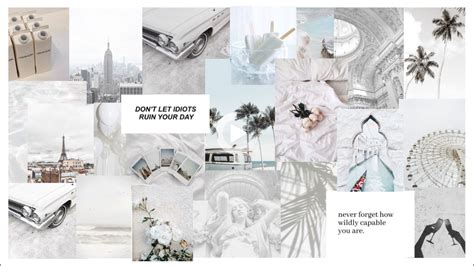 White Aesthetic Wallpaper Collage in 2021 | Aesthetic desktop wallpaper ...