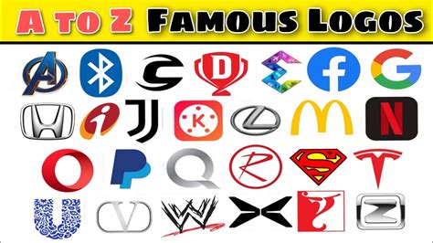 A to Z Famous Logos | Abc Famous Logos | Famous Logos through Alphabet | A to Z Logos | - YouTube