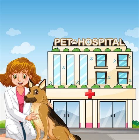 Vet and dog at animal hospital 1391521 Vector Art at Vecteezy