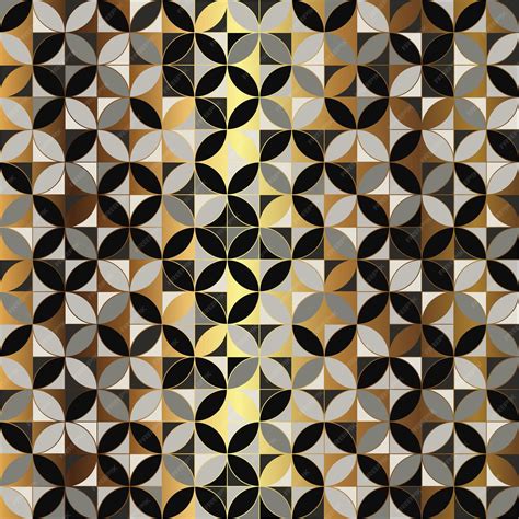 Premium Vector | Black and gold geometric seamless pattern 4