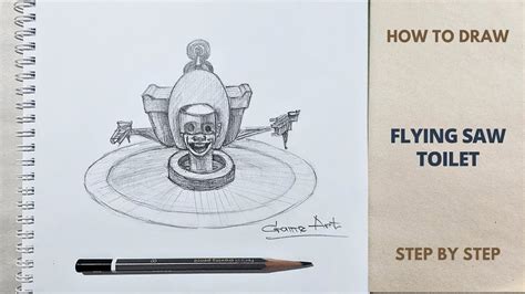 How to draw Flying Saw Toilet from Skibidi Toilet 48 | Step by step drawing tutorial - YouTube