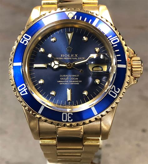 Vintage Rolex Submariner Date 40MM 1680 18K Yellow Gold Amazing ...