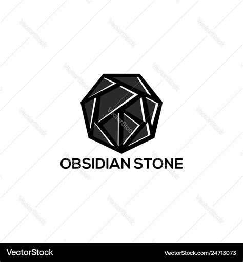 Obsidian stone logo Royalty Free Vector Image - VectorStock